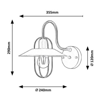 Rabalux - Seinävalaisin 1xE27/40W/230V