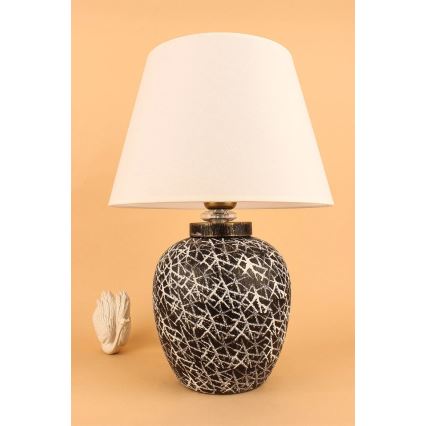 RAMZES-pöytälamppu 1xE27/40W/230V valkoinen/musta