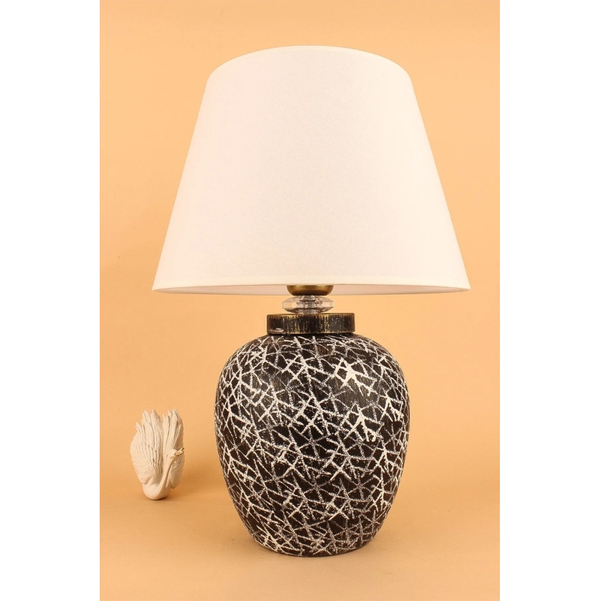 RAMZES-pöytälamppu 1xE27/40W/230V valkoinen/musta