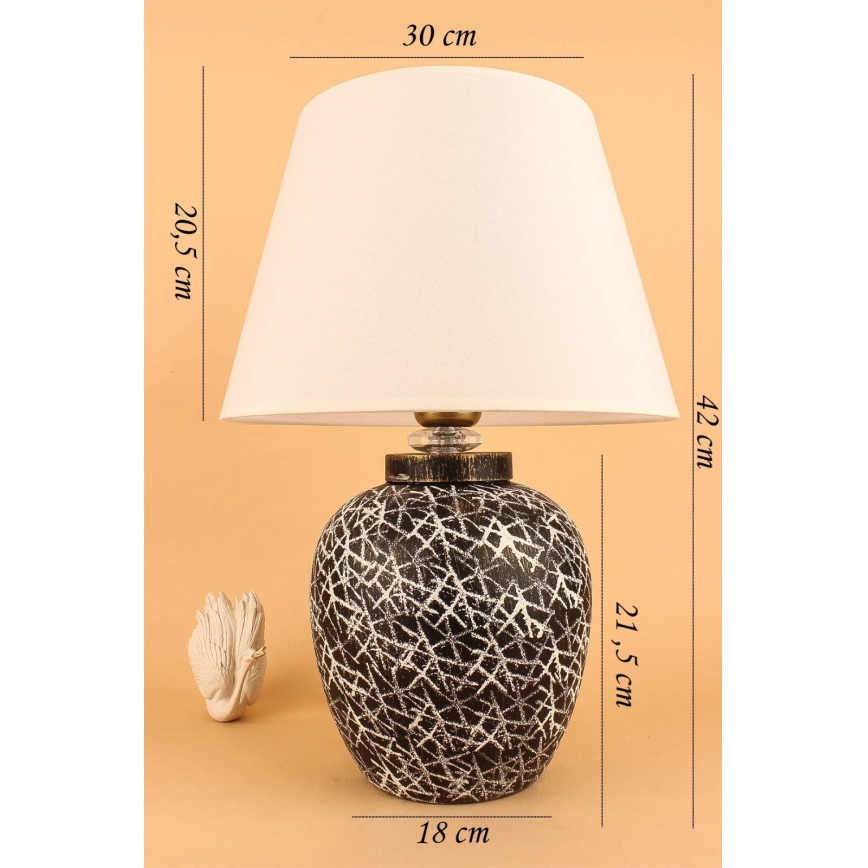 RAMZES-pöytälamppu 1xE27/40W/230V valkoinen/musta