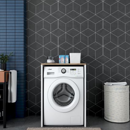 Pesukonekaappi RANI 65x91,8 cm valkoinen/ruskea