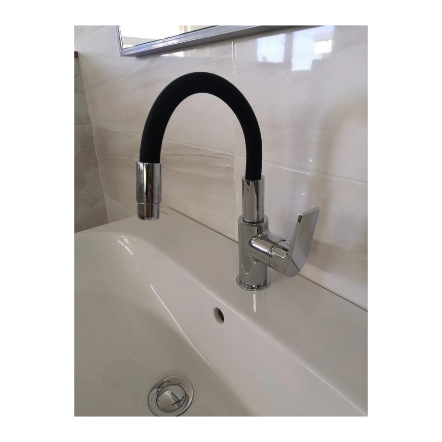 RAV Slezák CO119.0/15 - Keittiöhana joustavalla juoksuputkella COLORADO 25 cm musta/kiiltävä kromi