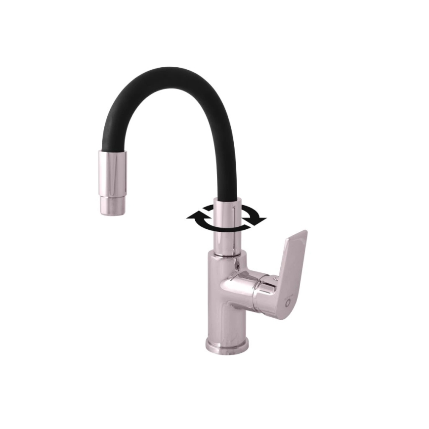 RAV Slezák CO119.0/15 - Keittiöhana joustavalla juoksuputkella COLORADO 25 cm musta/kiiltävä kromi