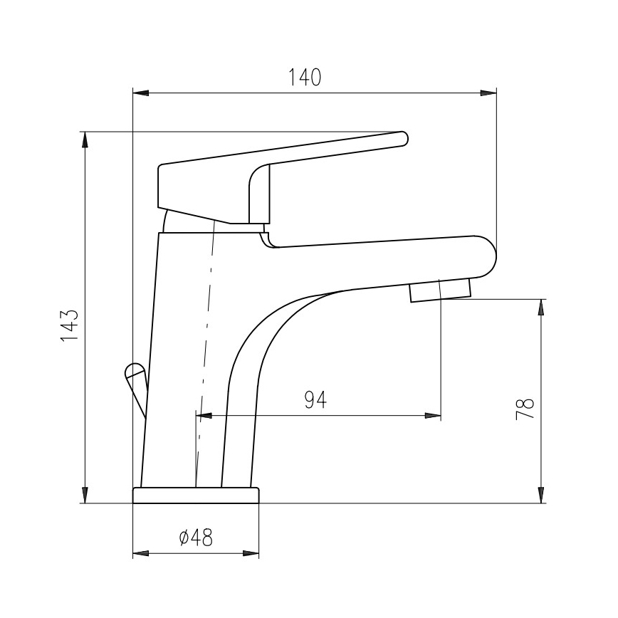 RAV Slezák CO127.0 - Lavuaarihana + tyhjennysventtiili COLORADO 14,3 cm kiiltävä kromi