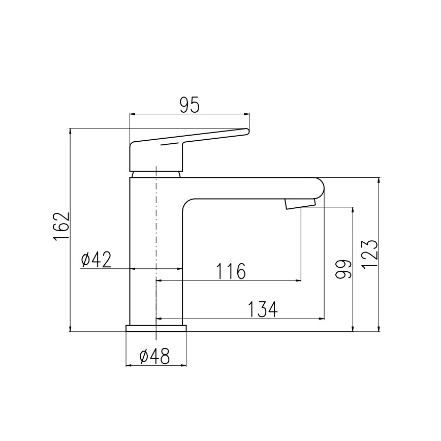 RAV Slezák CO129.0 - Pesuallashana + pohjaventtiili COLORADO 16,2 cm kiiltävä kromi