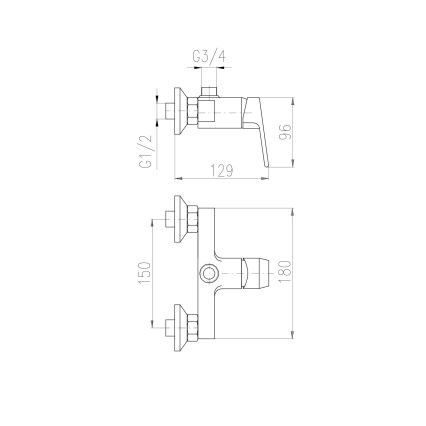 RAV Slezák CO182.5 - COLORADO-suihkusekoitin, kiiltävä kromi