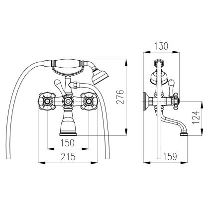RAV Slezák MK159.5/2CMATSM - Kylpyammeen hanasetti MORAVA RETRO musta/messinki