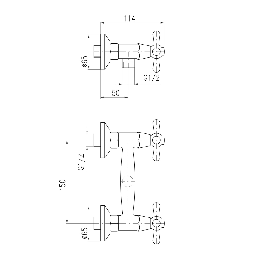 RAV Slezák MK180.5 - MORAVA-suihkuhana, kiiltävä kromipinta