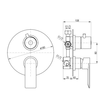 RAV Slezák NL187.3 - Piilotettava suihkusekoitin NIL, kiiltävä kromi