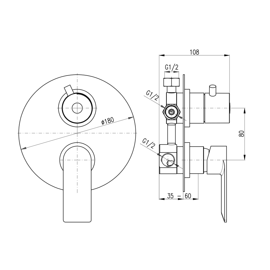 RAV Slezák NL187.3 - Piilotettava suihkusekoitin NIL, kiiltävä kromi