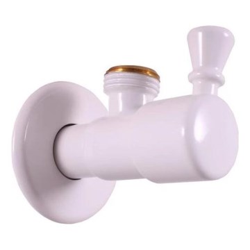 RAV Slezák RV0112B - RETRO-kulmaventtiili, kiiltävä valkoinen