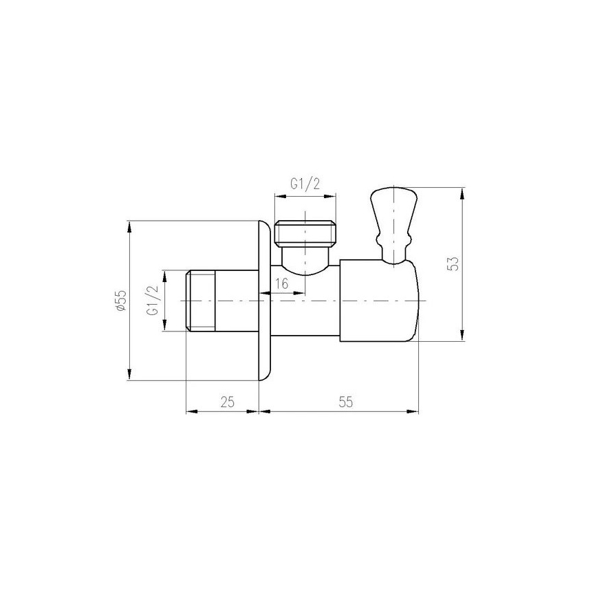 RAV Slezák RV0112Z - Kulmaventtiili RETRO kiiltävä kullanvärinen