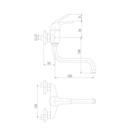 RAV Slezák SA001.5/21 - Keittiö-/pesuallashana SAZAVA kiiltävä kromi
