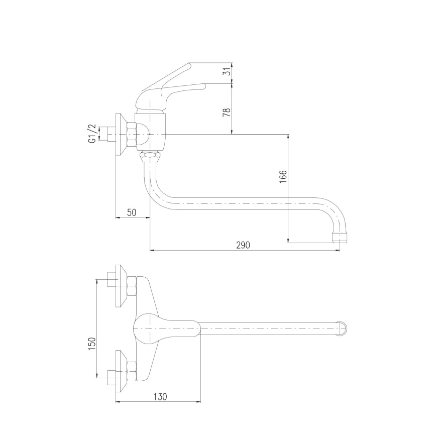 RAV Slezák SA001.5/22 - SAZAVA keittiö-/pesuallashana, kiiltävä kromi