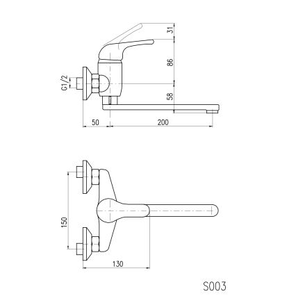 RAV Slezák SA001.5/23 - Keittiö-/pesuallashana SAZAVA kiiltävä kromi