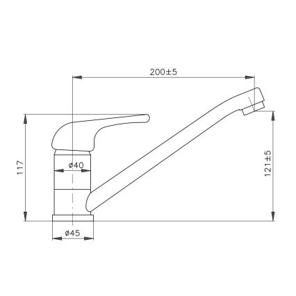 RAV Slezák SA005.0 - Keittiöhana SAZAVA 11,7 cm, kiiltävä kromi