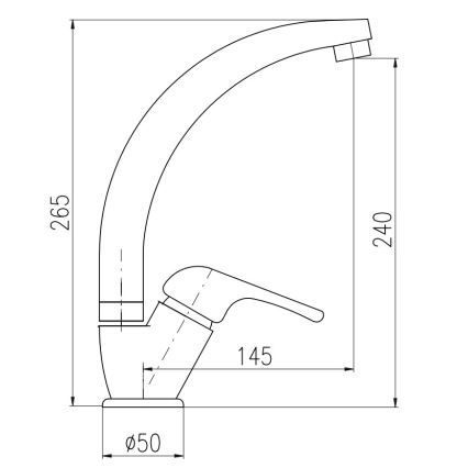 RAV Slezák SA006.0/3 - Keittiöhana SAZAVA 26,5 cm kiiltävä kromi