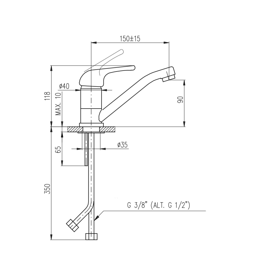 RAV Slezák SA015.0 - SAZAVA-pesuallashana 11,8 cm, kiiltävä kromi
