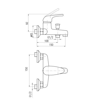 RAV Slezák SA054.5 - SAZAVA-kylpyammehana, kiillotettu kromi