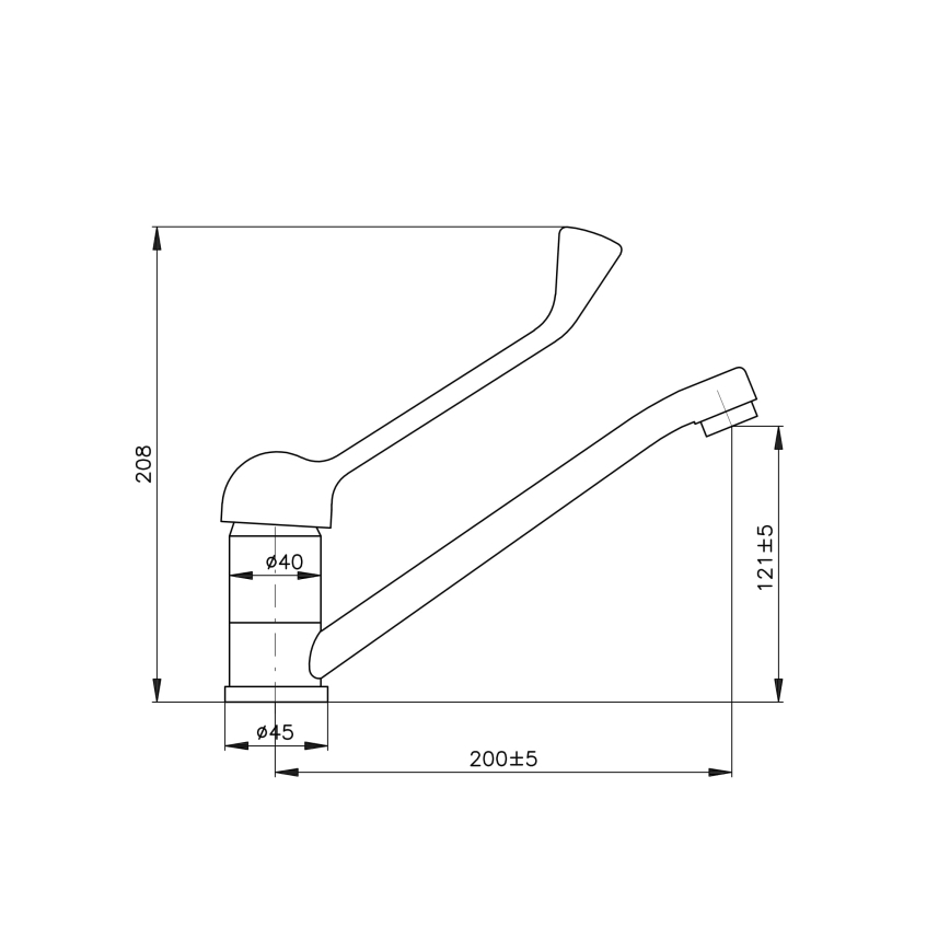 RAV Slezák SA605.0 - Pesuallashana sairaalavivulla SAZAVA 20,8 cm kiiltävä kromi