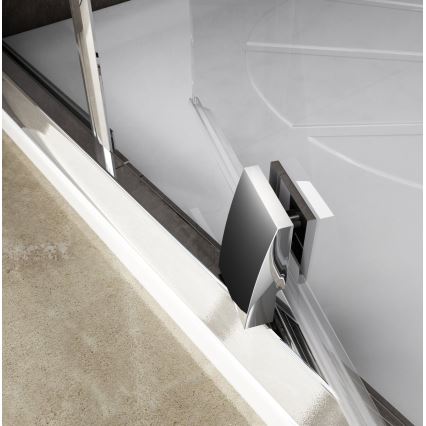 Ravak 37677U00Z1 - Kolmiosainen neljänneksen muotoinen suihkukaappi PIVOT 90x90 cm satiinilasi