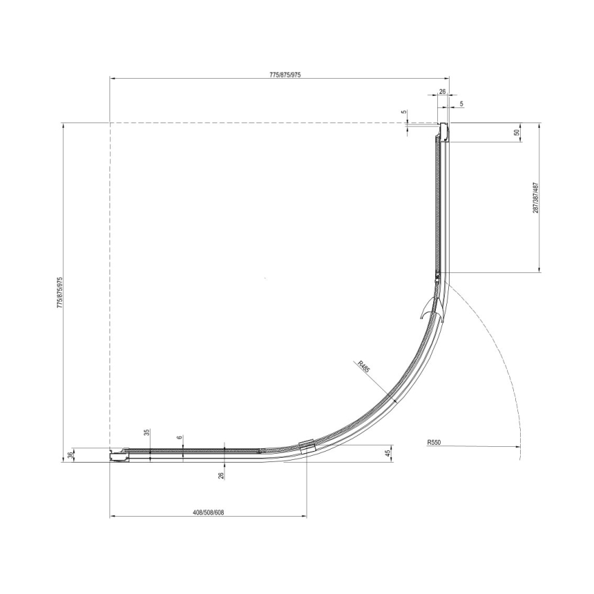 Ravak 37677U00Z1 - PIVOT 90x90 cm kolmiosainen neljänneksen muotoinen suihkukaappi, satiinilasi