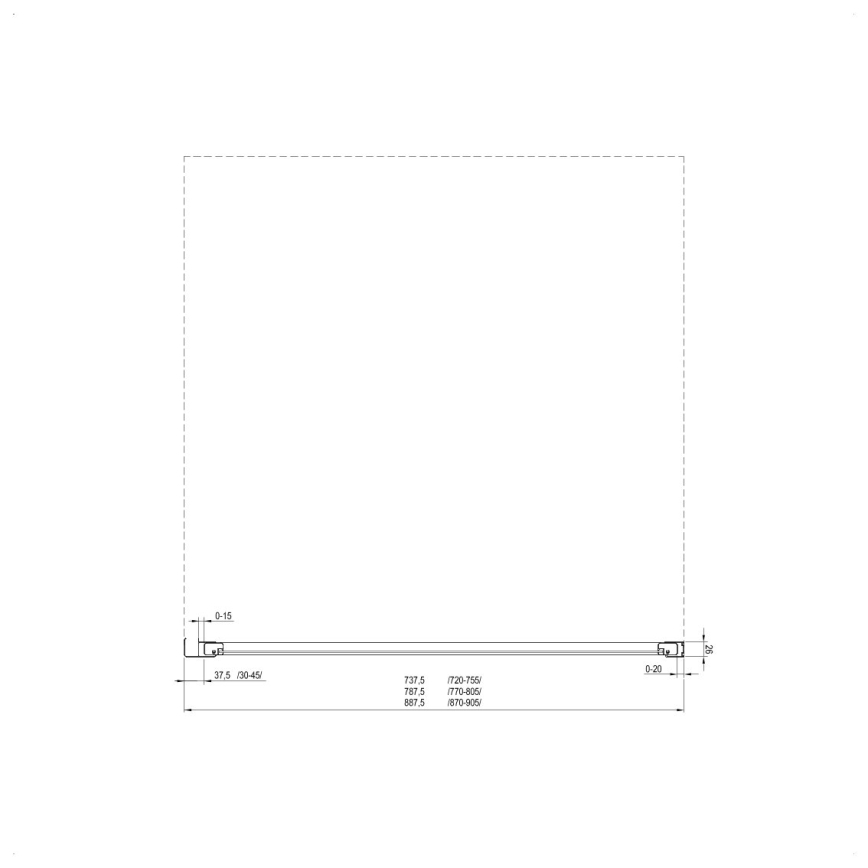 Ravak 940701R211 - Kiinteä suihkuseinä SUPERNOVA 90x198 cm valkoinen