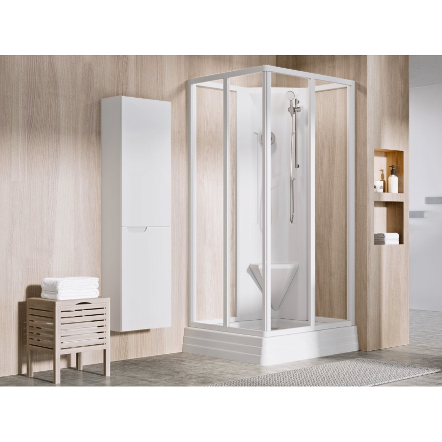 Ravak A007701120 - Neliömäinen suihkuallas ANGELA 90x90 cm valkoinen