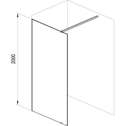 Ravak GW9WA030SZ1 - Walk-in-suihkutila 100x200 cm musta