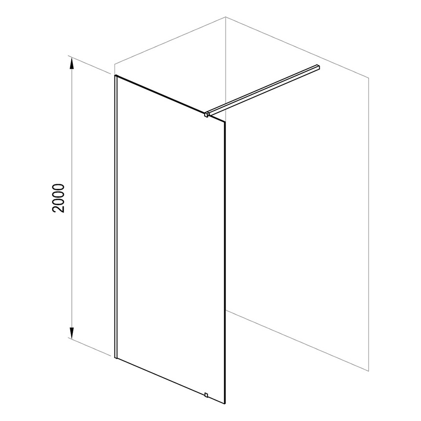 Ravak GW9WA030SZ1 - Walk-in-suihkutila 100x200 cm musta