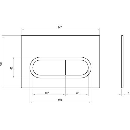 Ravak X01455 - Huuhtelupainike CHROME 24,7x16,5 cm valkoinen