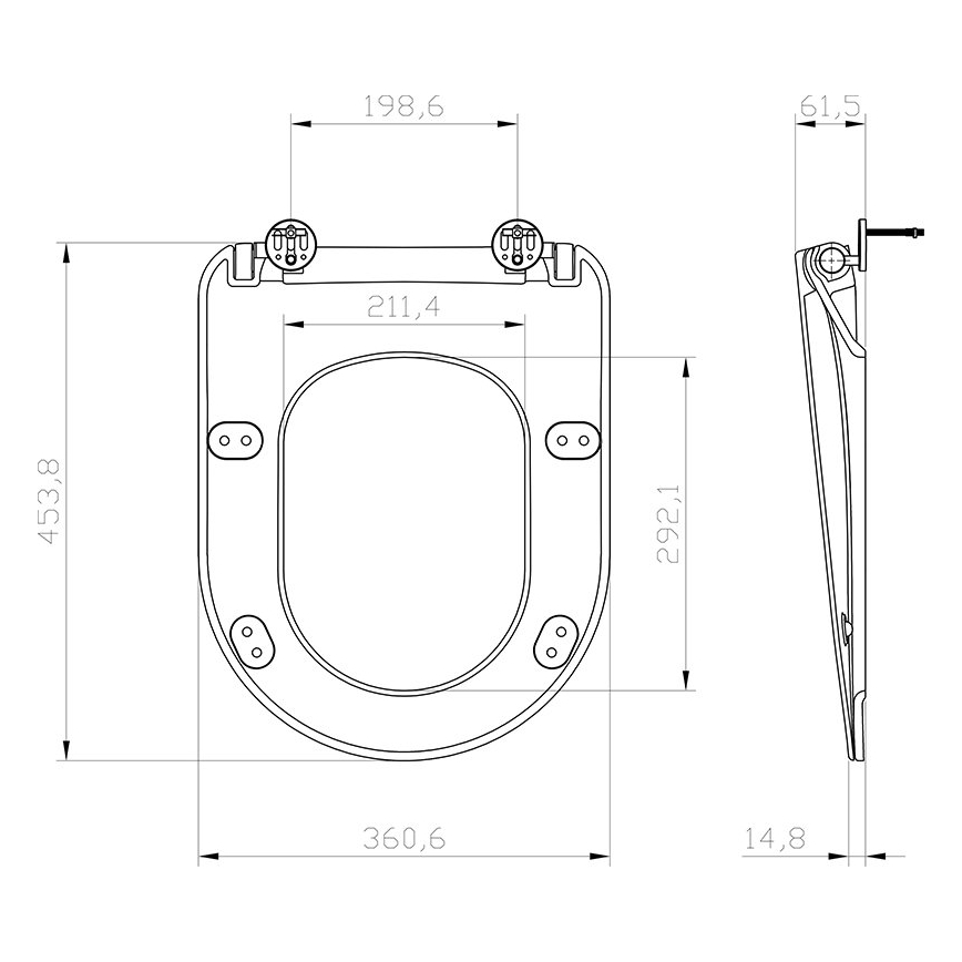 Ravak X01795 - SoftClose WC-istuimen kansi CHROME, musta