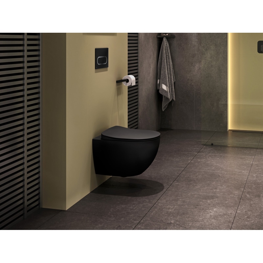 Ravak X01797 - Huuhtelupainike 24,7x16,5 cm CHROME musta