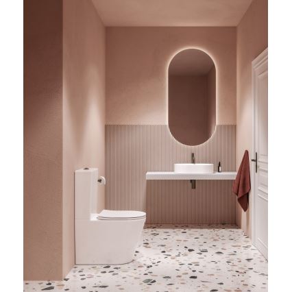 Ravak X01872 - ELEGANT reunaton WC-kombinaatio, pehmeästi sulkeutuva SoftClose-istuin, keraaminen/valkoinen