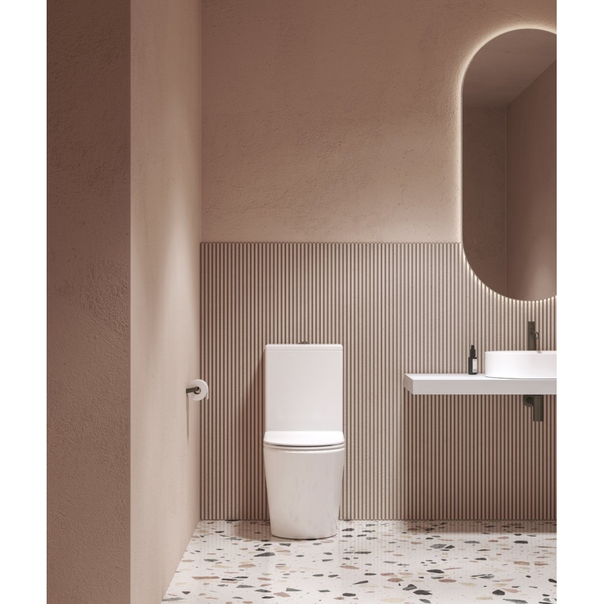 Ravak X01872 - ELEGANT reunaton WC-kombinaatio, pehmeästi sulkeutuva SoftClose-istuin, keraaminen/valkoinen