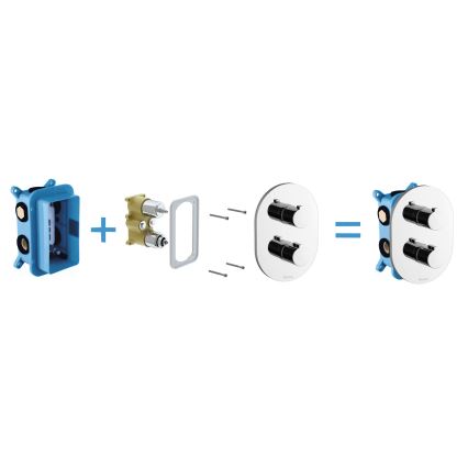 Ravak X070074 - Asennusrunko sisäänrakennettaville hanoille R-BOX MULTI 18,1x11,6 cm