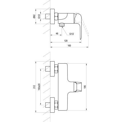 Ravak X070121 - FLAT-suihkuhana, kiiltävä kromi