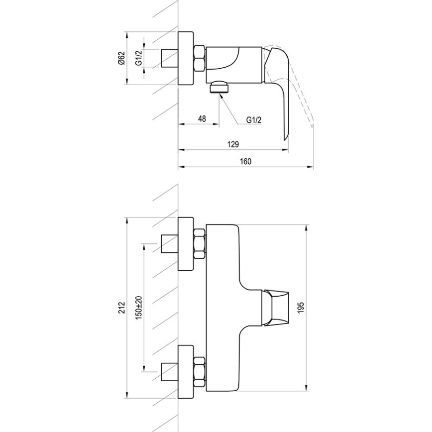 Ravak X070121 - FLAT-suihkuhana, kiiltävä kromi