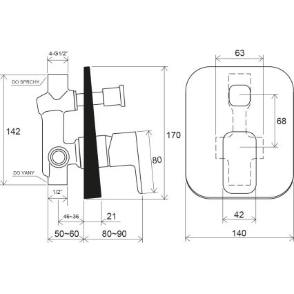 Ravak X070134 - FREE-suihkuhana uppoasennukseen, kiiltävä kromi