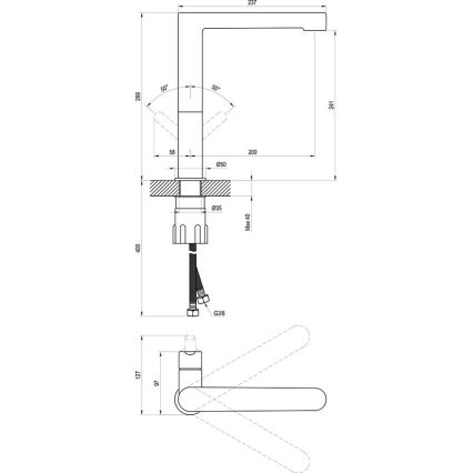 Ravak X070183 - PURI pesuallosekoitin 26,9 cm musta