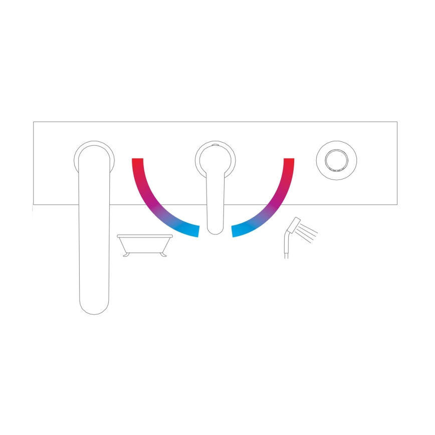 Ravak X070186 - PURI 3-reikäinen ammehana, musta