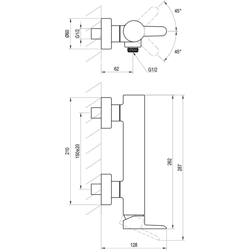 Ravak X070187 - PURI-suihkuhana, musta