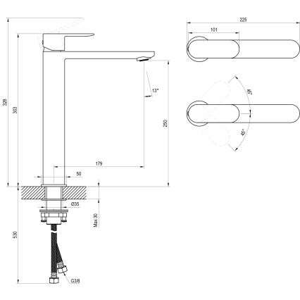 Ravak X070447 - Pesuallashana CHROME 30,3 cm kiiltävä kromi