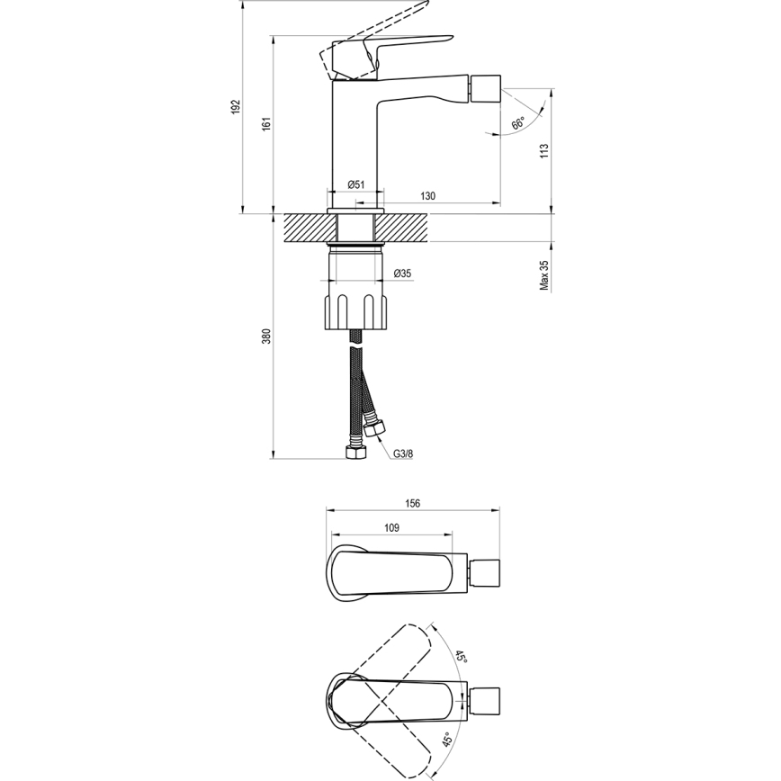 Ravak X070475 - Bideehana LIFE, kiiltävä kromi