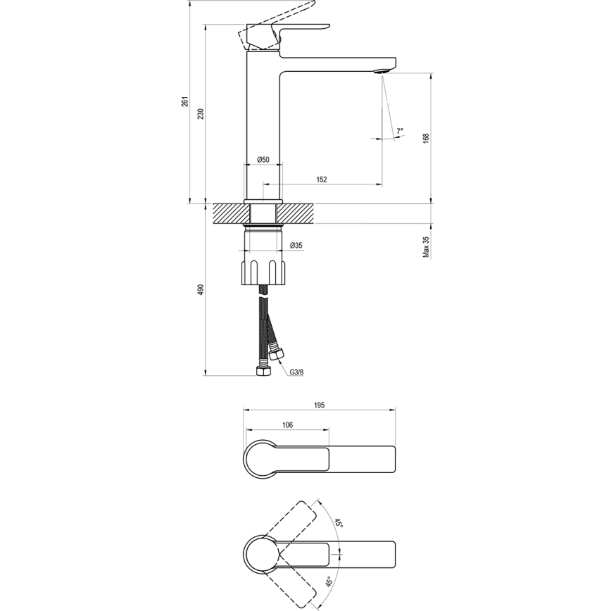 Ravak X070483 - Pesuallashana SOLAR 23 cm kiiltävä kromi