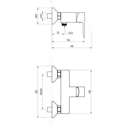 Ravak X070486 - Suihkuhana SOLAR kiiltävä kromi