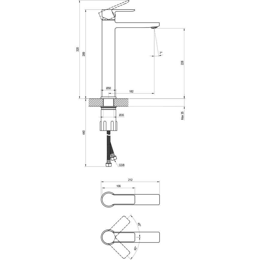 Ravak X070490 - Lavuaarihana SOLAR 29 cm musta