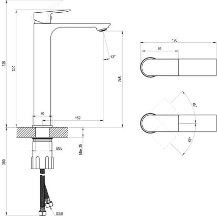 Ravak X070653 - PLAN 30 cm pesuallashana, harjattu grafiitti