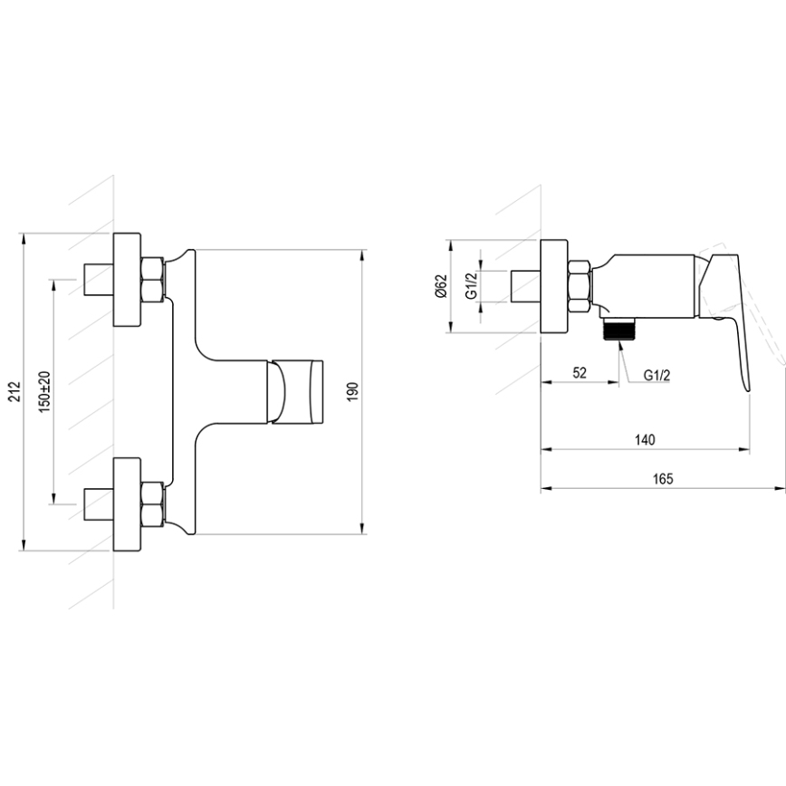 Ravak X070655 - PLAN-suihkuhana, harjattu grafiitti
