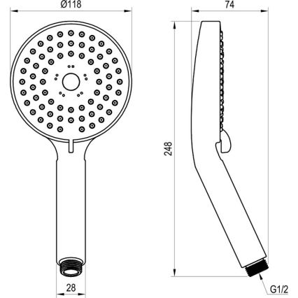 Ravak X07P009 - FLAT käsisuihku, kiiltävä kromi